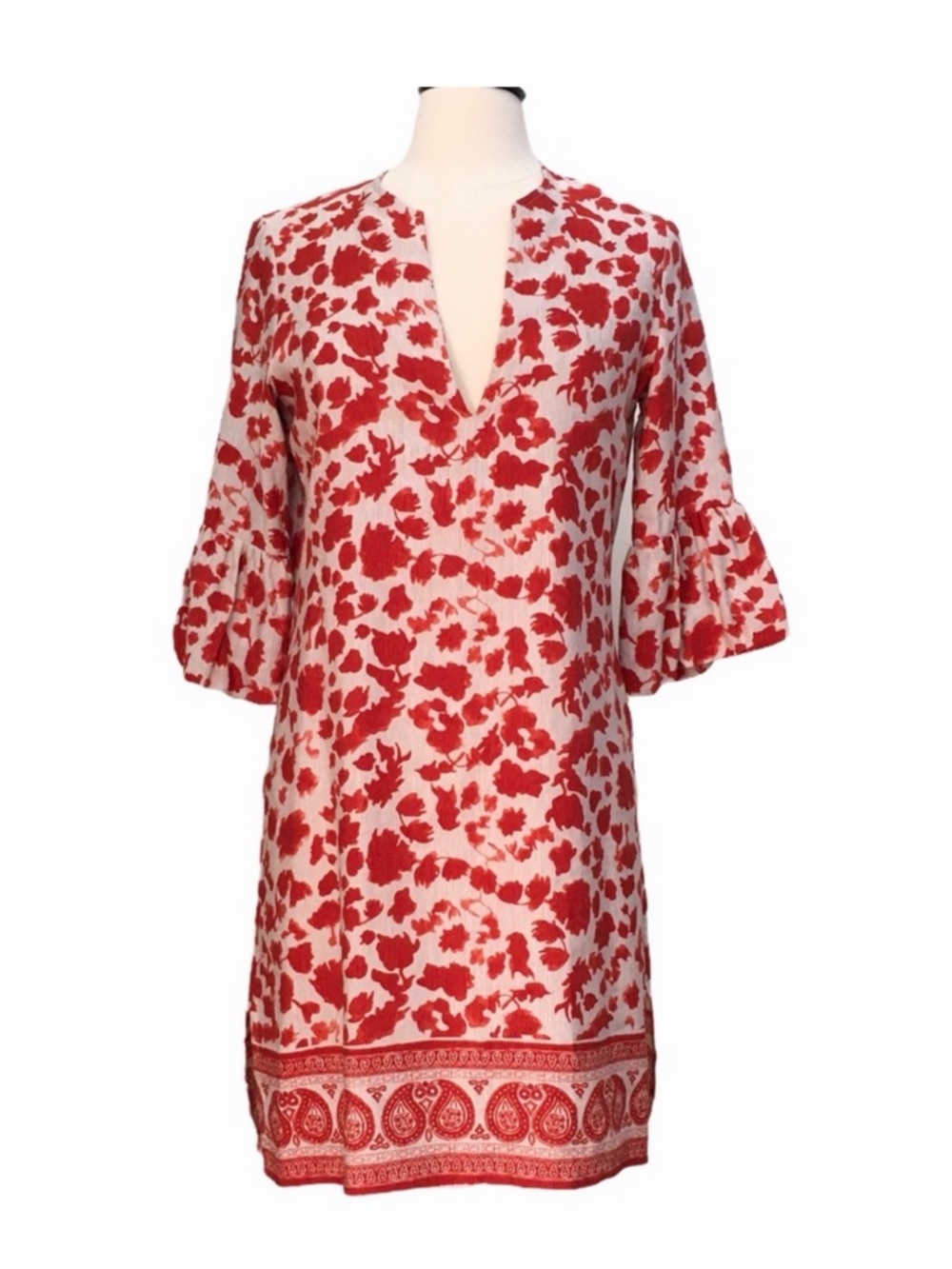 Carolina Herrera Floral Silk and Linen Dress Small